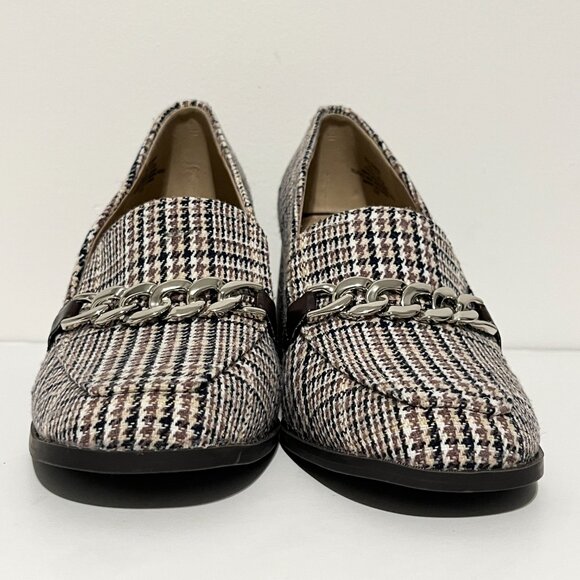 Kelly & Katie Womens Tonnia Chunky Houndstooth Loafer Heels 7M Dark Academia Y2K - Picture 5 of 12